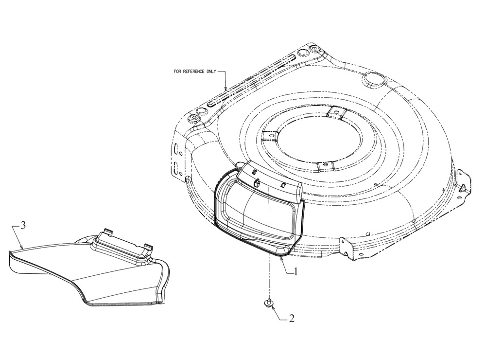 Side Discharge Chute Diagram and Parts List for 11A-B2A9345 2020 Yard Machines Lawn Mower